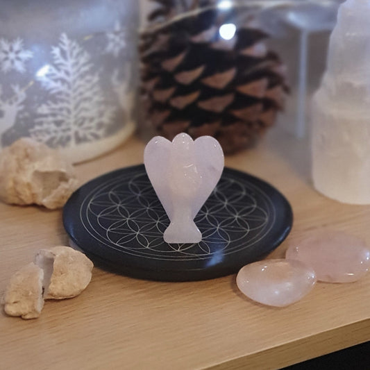 Anges Quartz rose / Angélite / Rhodonite / Lapis Lazuli / Larvikite / Cristal de ROche