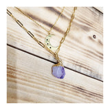 Collier Duo Luna Amethyste / Cristal de Roche / Quartz Rose